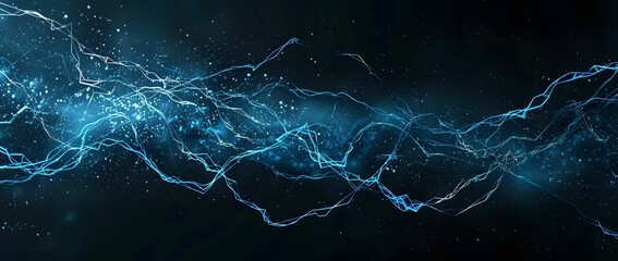 Abstract Background with Blue Glowing Lines and Shapes