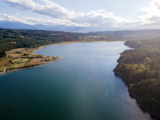 Aerial view of Iskar Reservoir, Bulgaria