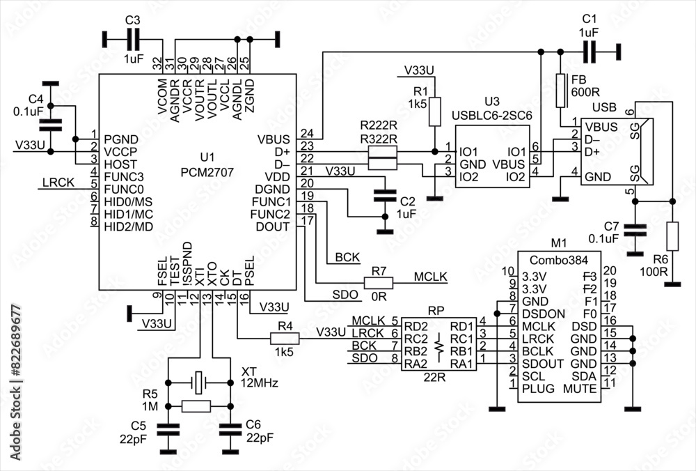 Poster schematic diagram of electronic device. vector technical drawing electrical circuit with microcontro