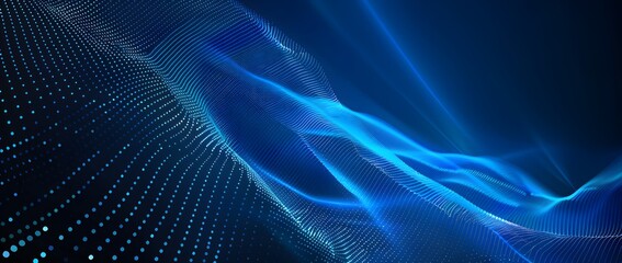 Fototapeta premium Blue Glowing Polygonal Lines on Dark Background