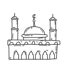 mosque line sketch icon