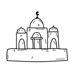 mosque line sketch icon