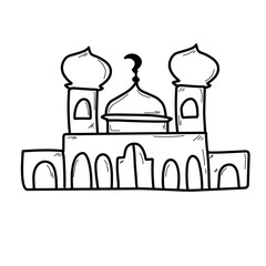 mosque line sketch icon