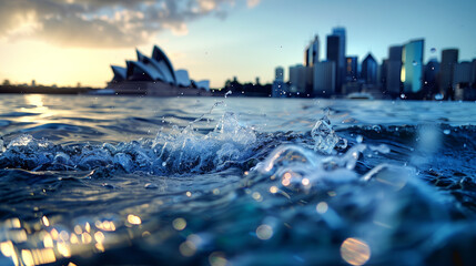 Sydney landscape with water close-up