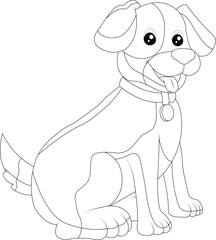American dog coloring page for kids and  adults