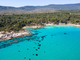 Sithonia coastline near Orange Beach, Chalkidiki, Greece