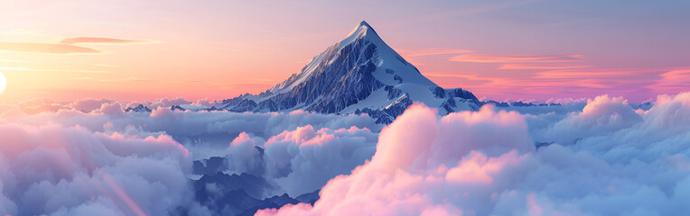 A mountain landscape and clouds with snow and looking so cool with sunset on background