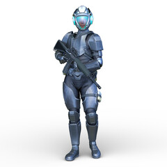 サイバー戦士　3DCGレンダリング