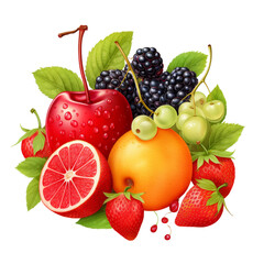 Set of Food isolated on transparent background, png, cut out.