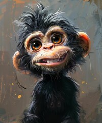 monkey ai art , animal expression , ai art ,generative ai 
