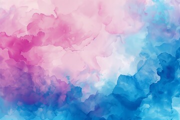 Abstract colorful unique background. Modern Art. Watercolor blended background, blue pink blended abstract cloud texture.