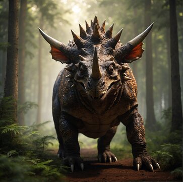 Dinosaur in a forest