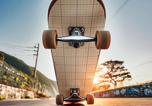 Skateboard from below Mockup 01 Generative Ai