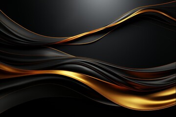 Minimalist Abstract Elegant Golden And Black 3D Background
