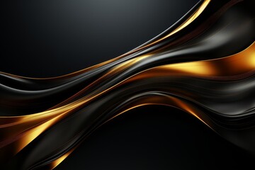 Obraz premium Minimalist Abstract Elegant Golden And Black 3D Background