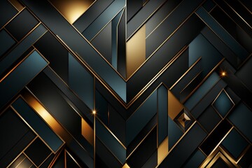Obraz premium Minimalist Abstract Elegant Golden And Black 3D Background