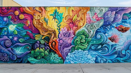 3D Illustrate of A beautiful mural showcasing the strength and unity of the LGBTQ+ community with vibrant colors.,delicate and shiny