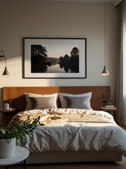 Cozy bedroom in the morning