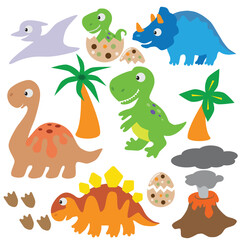 Cute little baby dinosaur  vector cartoon illustration

