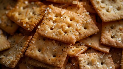 Macro food shot on the texture of corn crackers. Copy space area for text. Background, banner, template, events card. 
