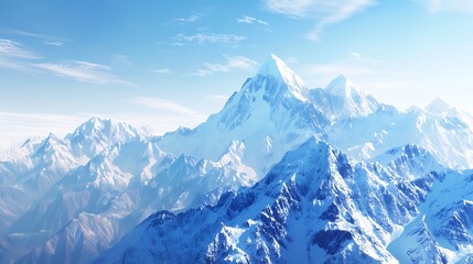 Obraz premium Majestic Snowcapped Mountain Range with Clear Blue Skies - Ideal for Adventurous Visual Projects
