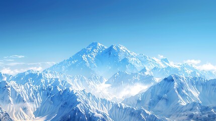 Obraz premium Majestic Snowcapped Mountain Range Under Clear Blue Skies - Perfect for Adventurous Visual Projects