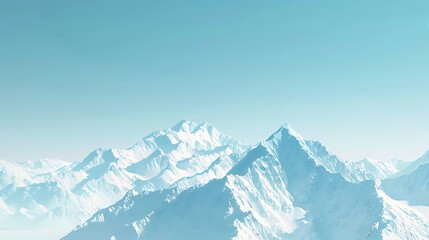 Obraz premium Majestic Snowcapped Mountain Range Landscape with Clear Blue Skies - Perfect for Adventure and Inspiration