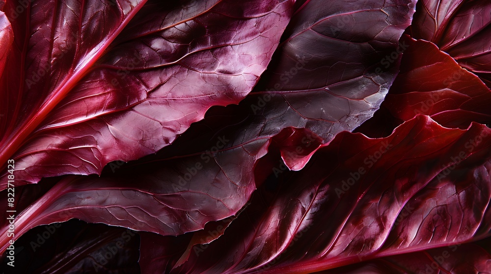 Poster leaf of red radicchio or red salad background image closeup : Generative AI