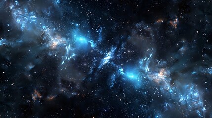 Enchanting Cosmic Dreamscape: Nebulous Black Background with Celestial Stars and Deep Space Elements for Sci-Fi and Fantasy Concepts