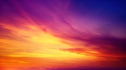 Tranquil Sunset Gradient Background in Deep Purple and Golden Yellow for Captivating Visuals