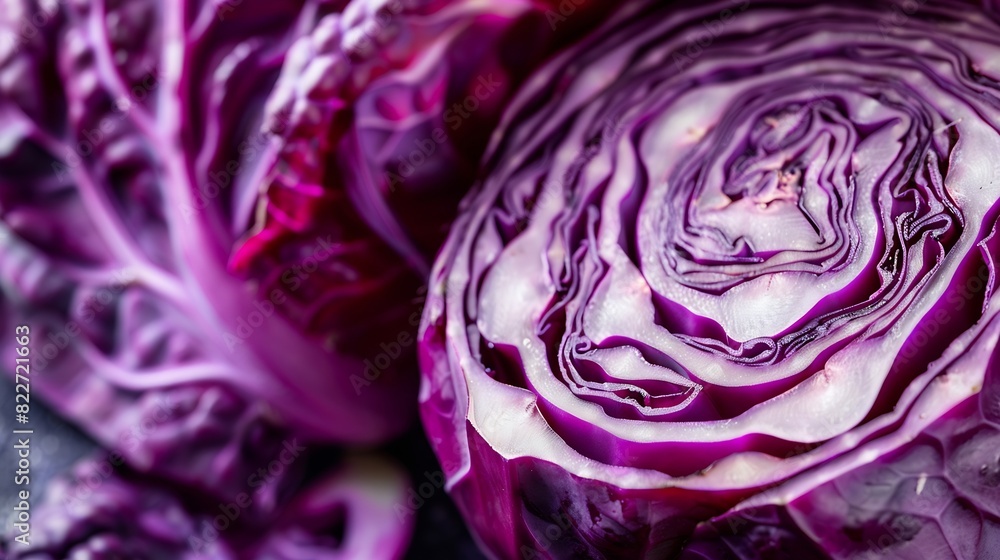 Poster close up photo of red cabbage : generative ai