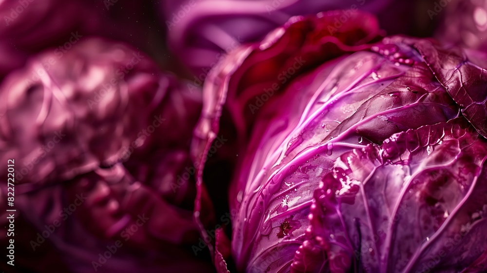 Poster close up photo of red cabbage : generative ai