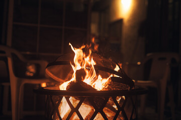 fire in the fireplace