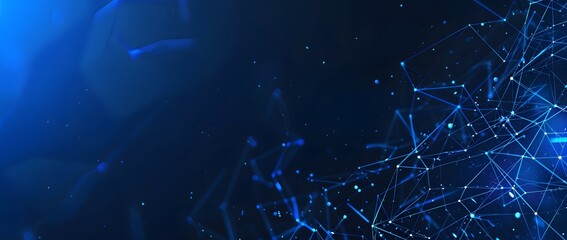 Abstract Low Poly Wireframe with Polygonal Lines and Dots