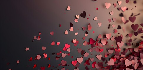 Abstract Background with Red Hearts for Valentine's Day