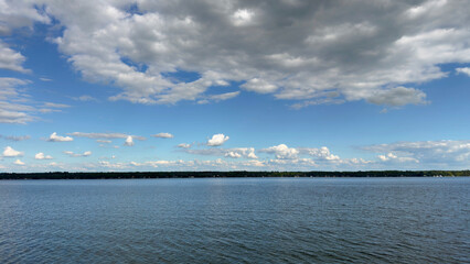 Puffy clouds over the St. Lawrence seaway