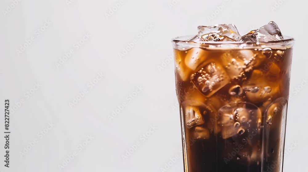 Poster glass of iced coffee isolated clipping path on white background : generative ai