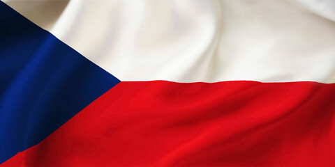 Czech Republic waving flag background.3D illustration of Czechia flag