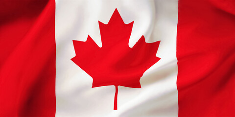 Canada waving flag background. 3D illustration of Canadian flag