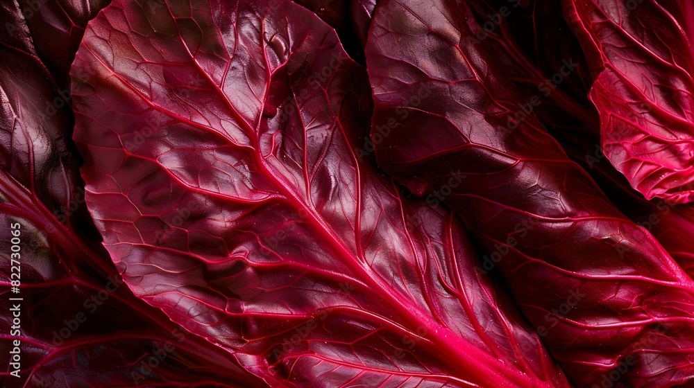 Poster leaf of red radicchio or red salad background image closeup : Generative AI
