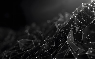 Obraz premium Digital Abstract Background with Low Poly Polygonal Network