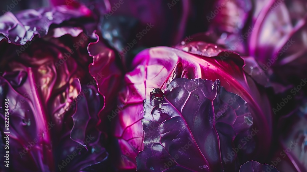 Poster close up photo of red cabbage : generative ai