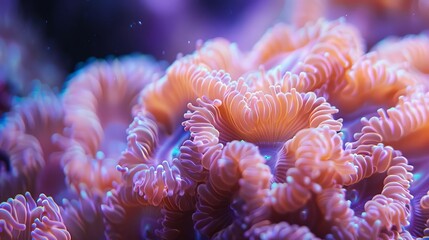 Obraz premium A closeup of a coral polyp, with its intricate structure visible
