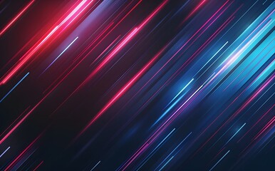Abstract Blue and Red Neon Background with Light Rays