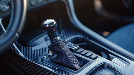 Fototapeta premium Close Up of a Cars Gear Shift