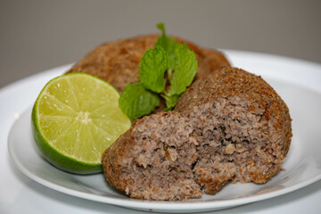 Traditional Lebanese Syrian style stuffed kibbeh
