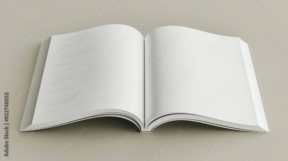 Aufkleber Mock up view of an open magazine  3d rendering : Generative AI