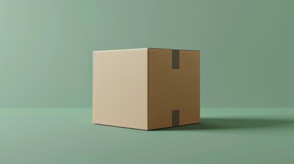 Obraz premium A cardboard box is sitting on a white background