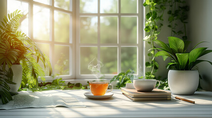 紅茶と本とペン