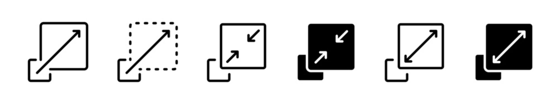 Scalability or scalable web icons. Size app flexible device icons. Vector sign